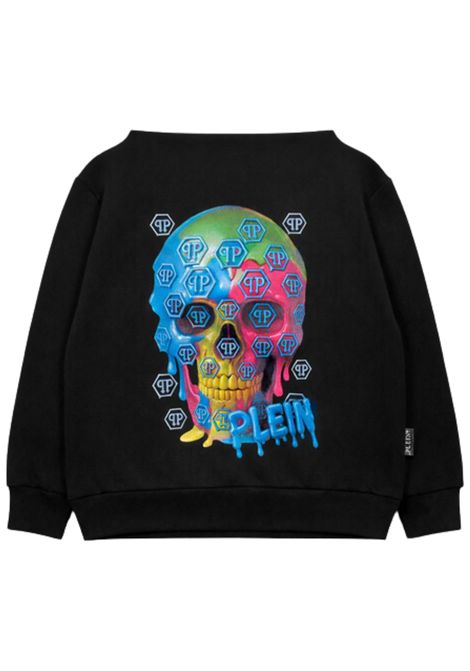 Felpa bambino nera in cotone Philipp Plein | BHS245NERO